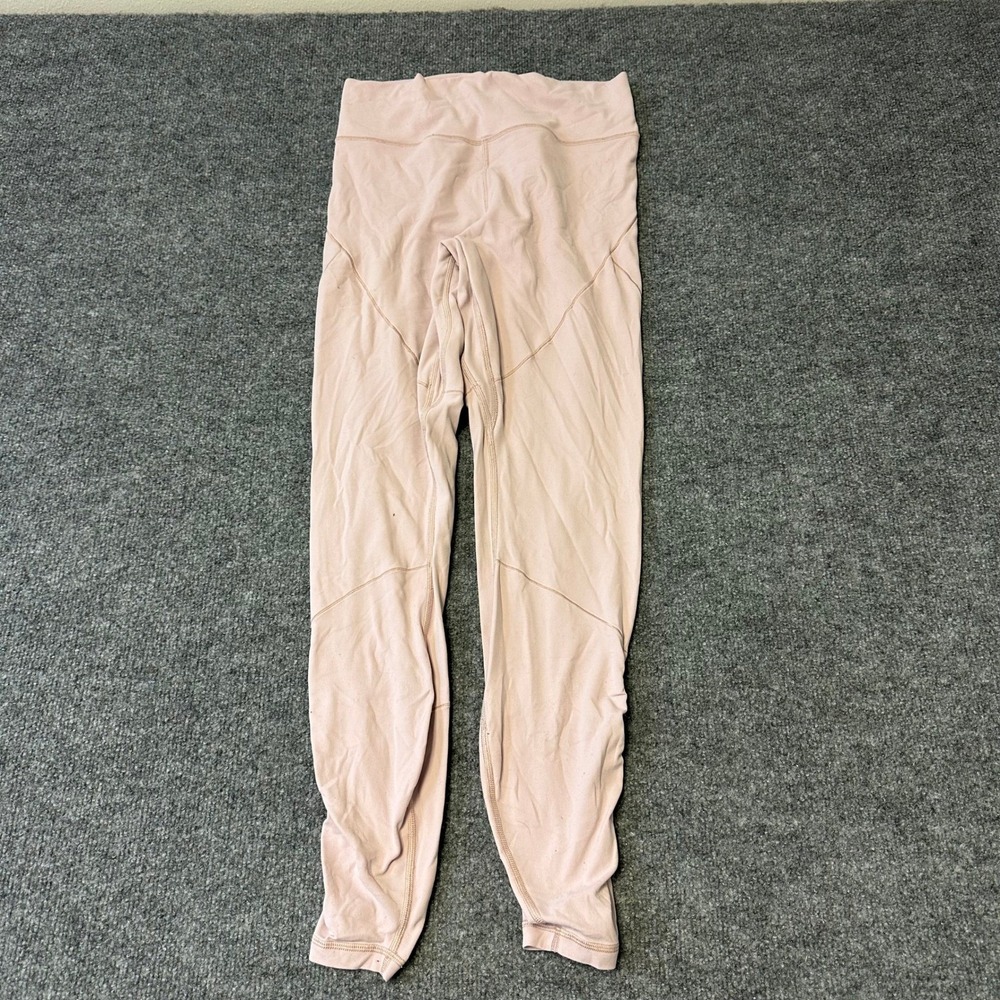 Lululemon Leggings Womens Size 6 Pink Ruched Ankle High Rise Athletic Yoga Pants